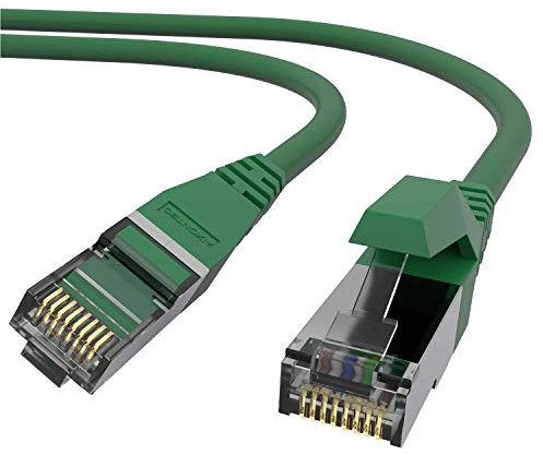 AIXONTEC 12m CAT 6 Netzwerkkabel Grün, Ethernet Gigabit Lan Kabel, RJ45 Stecker Patchkabel geschirmt, DSL Lankabel Gbits, kompatibel zu CAT.5e / CAT.6 / CAT 6A CAT 7, Draka UC 400 Rohkabel