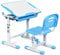 DREAMADE höhenverstellbarer Kinderschreibtisch, Schülerschreibtisch Jugendschreibtisch neigungsverstellbar, Schreibtisch Set für Kinder mit Stuhl und Schublade (Blau)