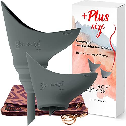 CIRCE CARE SuAmiga Faltbarer Urinella für Frauen, Stehen pinkelhilfe Trichter, Frauenurinal Unterwegs, Reise Wandern Gadgets Zubehör, Geschenke für Festival Camping, Outdoor mit wasserdichter Tasche