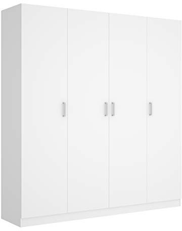 Mobelcenter - Armario 4 Puertas Maxi - Armario Matrimonio 215 cm de Altura - Color Blanco - Ancho: 200 cm x Fondo: 52 cm x Alto: 215 cm - (1202)