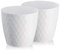Tymar Blumentopf, 2er-Pack, glänzender, Leichter, dekorativer Pflanzentopf aus Kunststoff, Moderne, Runde Form, für Innenräume,Pflanzkübel (12 cm, Weiß)