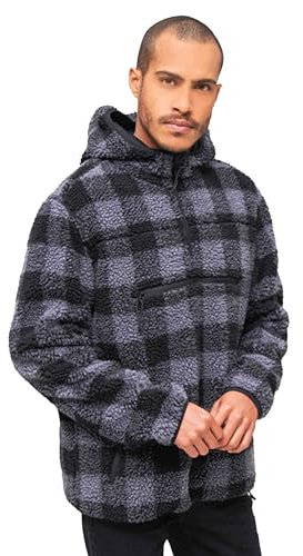 Brandit Teddyfleece Worker Pullover, Farbe: Black/Grey, Größe: 7XL