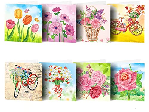 ycyingcheng Personalisierte Fahrrad Blume Grußkarten, Muttertag Geburtstagskarten Dankeskarten Weihnachten Karten für Valentinstag, Danke Postkarte Grußkarte Party