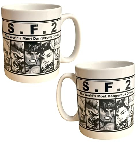 Caribou Living Street Fighter 2 Classic Retro Worlds Most Dangerous Group Porcelain Mug Cup 380ml Tea Coffee - 2 Mugs