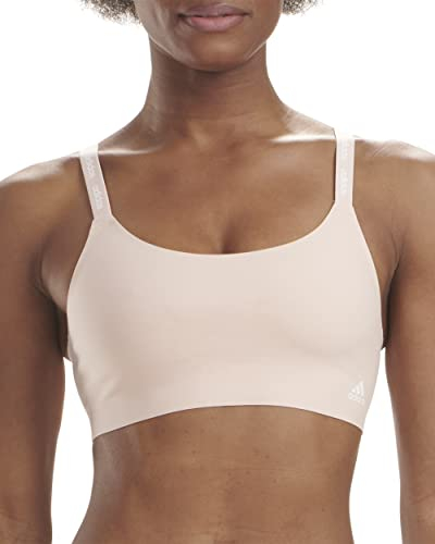 adidas Soutien-Gorge Actif sans Coutures Micro Flex pour Femme rembourré, Opaque, Fouet de pêche/Blanc