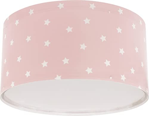 Dalber Deckenlampe kinderzimmer, Deckenleuchte für Kinder Star Light Sterne Rosa, Deckenlampe Kinderzimmer, 82216S, E27