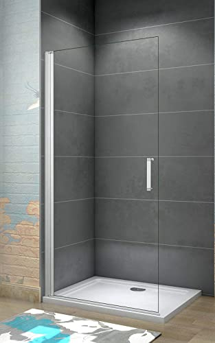 Aica Sanitär Walk-in Dusche Duschabtrennung Duschtür Größe 85cm,Höhe 185cm,5mm ESG Sicherheitsglas