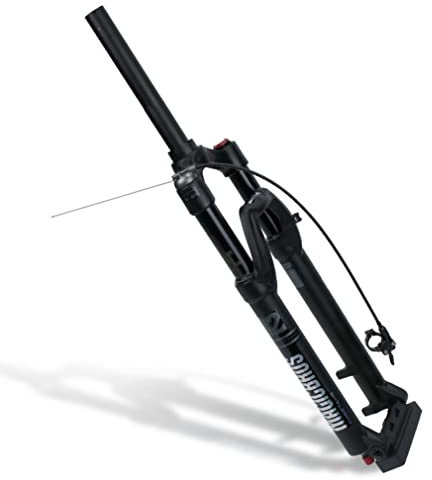 HSQMA 26/27.5/29 Fourche De Suspension À Air VTT Débattement 80mm 1-1/8 Tube Droit/Tube Conique Axe Traversant 15mm Commande À Distance XC AM Ultra Léger Fourche Avant De VTT