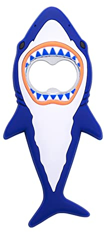 Cobee Shark Bottle Openers, Creative Shark Fridge Magnet Cartoon Ocean Animal Beer Bottle Opener Portable Shark Corkscrew Refrigerator Magnet Cute Kitchen Tool for Bar Travel, 5.1 x 2.2(Blue)