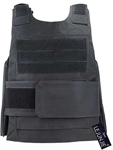 LEJUNJIE Gilet Tactique Black Hawk Outdoor CS Paintball Airsoft Gilet de Protection d'entraînement réglable