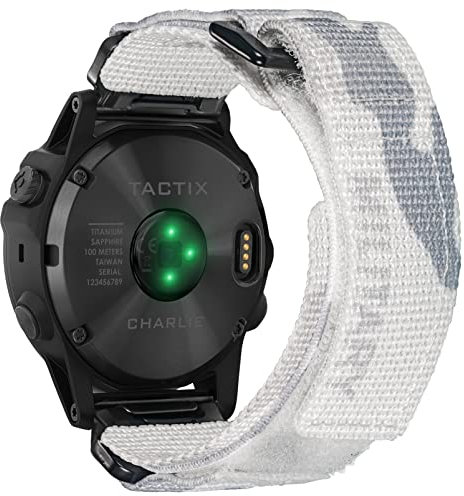 Compatibile con Garmin, cinturino per orologio mimetico, cinturino sportivo in nylon super robusto, con design ad anello intrecciato, per fēnix/Forerunner/Approach/MARQ/quatix/D2, cinturino di