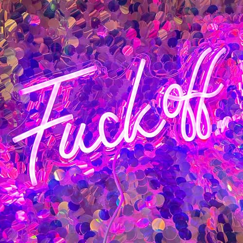 Fuck Off Neon Signs Pink Neon Lights for Bedroom Wall Decor Decorative Letters for Kids Room Game Room Shop Bar Christmas Party USB Power(15.7 * 7.1)