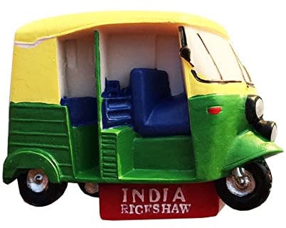 Rickshaw of India Fridge Magnet Travel Souvenir Refrigerator Decoration 3D Magnetic Sticker Hand Painted Craft