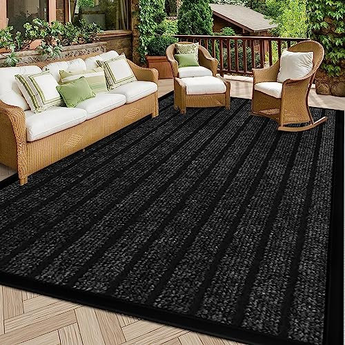 Yorkshire Bedding Door Mat Non Slip – Black Rubber mat 80x150cm Machine Washable Door Matts indoor Dirt Trapper Super Absorbent Door Mats Outdoor