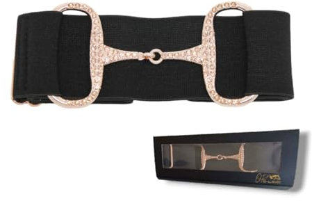 Generisch Reitgürtel/Strassgürtel für Damen D-Gebiss Bit Verschluss Hingucker
