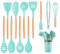 12 Set Utensili Cucina Silicone Utensili da Cucina in Silicone Mestoli Cucina Silicone Spatola Cucina Mestoli Cucina Resistente al Calore Antiaderenti Accessori Cucina (Verde)