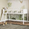 Flair Furnishings - Kids Mid Sleeper Bed with Storage Space, Cabin Bed, Heavy Duty and Sturdy, Cosy, Stylish, Space Saving Design (White)