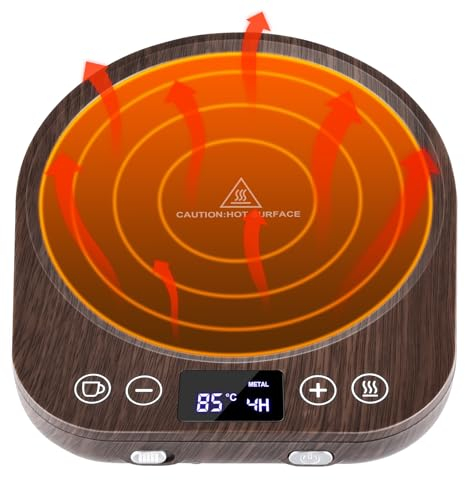 Chauffe-café électrique,Chauffe-Tasses amélioré,Chauffe-Boisson électrique avec 9 réglages de température,Chauffe-Bougie avec Interrupteur à capteur de gravité,adapté au café,au thé et au Lait