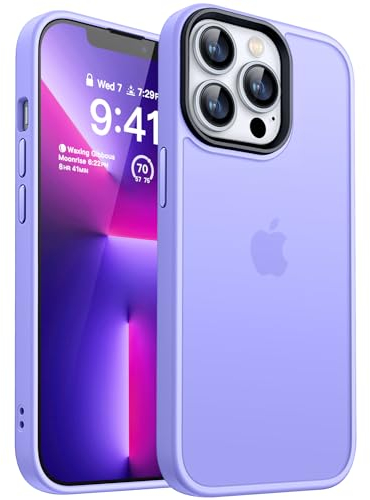 CANSHN Upgrade für iPhone 13 Pro Hülle [Militärschutz] Schutzhülle Samtige Touch Slim Matt Anti-Kratzen Dünne Handyhülle iPhone 13 Pro Case, Hellviolett