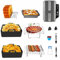 Air Fryer Accessories for Ninja Double Stack Air Fryer SL400UK, AF400UK, SL400UKCP, Tower Vortex T17088, Cookwise 9L, Silicone Air Fryer Liners, Stainless Cooking Rack(11Pcs)