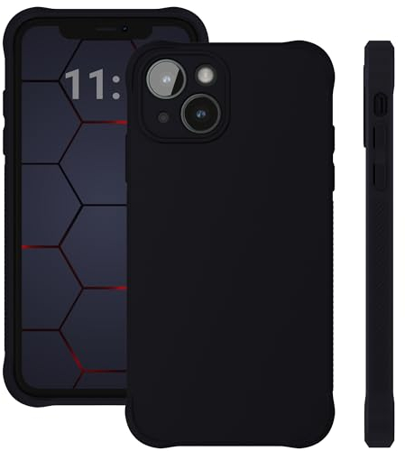 ELEVAVIDA Handyhülle für iPhone 15 blaugrau matt mit Kameraschutz und Aufprallschutzkanten - stoßfeste, Kratzfeste Schutzhülle für Apple iPhone 15 Slim case - Anti-Fingerabdruck