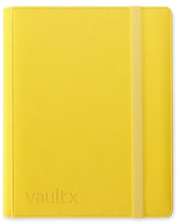 Vault X 9 Pocket Trading Card Strap Binder, 360 Cards, Premium Exo-Tec Album Material, 20 Side-Loading Pages, Folder for Collectible Games, Sports, TCG (Yellow)