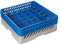 METRO Professional Set de paniers pour lave-vaisselle GBK5036, ensemble de 3 pièces, 50x50 cm, 1 casier, 1 extension, 1 extension pour verres, polypropylène, pour 36 verres, gris et bleu