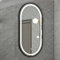 Badezimmerspiegel, Wall Mirror for Bathroom, Oval Vanity Mirror with Lights Brightness Adjustment Waterproof Illuminated Wall Makeup Mirrors with Touch Switch, Metal Frame, for Bathroom, Entryway, L