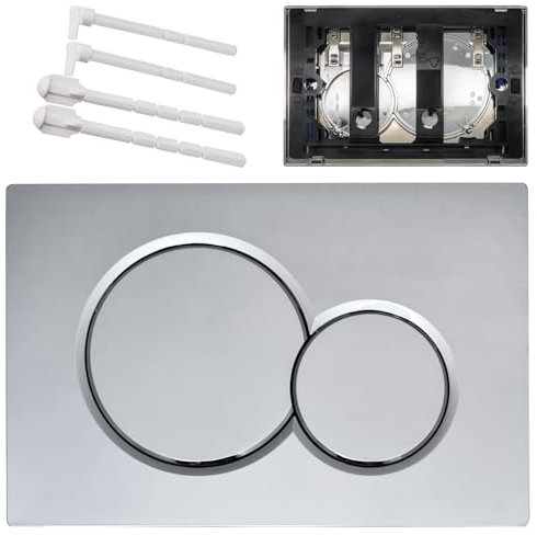 Stilvolle Doppeltasten-Betätigungsplatte für Geberit 115.770.21.5 Betätigungsplatte Kompatibel mit UP300 / UP320 / UP720 Unterputz-Spülkästen (Chrom)