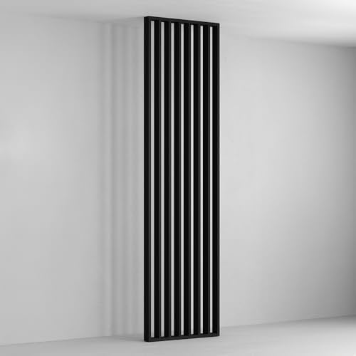 MARBET DESIGN Raumteiler Lamellenwand 275x58cm MDF Raumtrenner Trennwand - freistehende Holzlamellen Innendekoration - Moderne Raumgestaltung Lamellen-Sichtschutz (Schwarz)