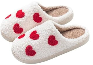 MeeQee Pantofole Donna Invernali Pelose Calde Ciabatte Comode Antiscivolo Pantofole in Memory Foam Casa/Esterno (White, Adulto, Donna, 40, Numero, Sistema Taglie Calzature EU, Media)