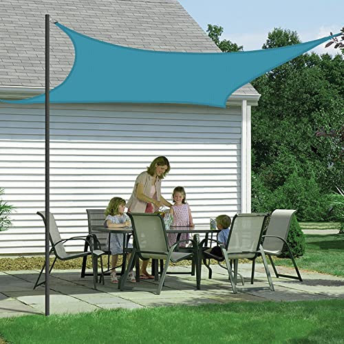 Tenda da sole impermeabile per esterni, 5 x 6 m, rettangolare, protezione UV per balcone, giardino, patio, baldacchino blu