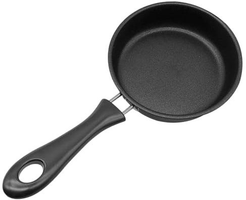 5 Inch Non-Stick Black Egg Frying Pan, Mini Cast Iron Skillet with Handle & Hanging Hole, Reusable Small Frying Pan for Cooking Eggs and Pancakes