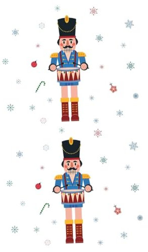 ARTIBETTER 2pcs Self-Adhesive Nutcracker Soldier Bedroom Party Wall Collage Wall Sticker Decoration (Blue) Xmas Nutcracker Window Cling Nutcracker Window Sticker Nutcracker Wall Decor