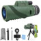 monoculares de Largo Alcance telescopio monocular catalejos de Gran Alcance BAK4 Prisma Zoom monoculo 40x60 con trípode y Adaptador para Smartphone para observación de Aves
