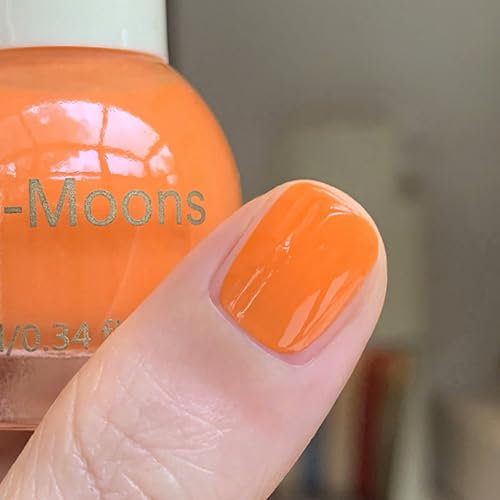 Orange Nail Polish,Quick Drying Nail Varnish,Bright Orange Nail Polish,Long Lasting Glossy Neon Nail Varnish,Breathable &Full Coverage Colour No UV Needed-60 Second Speedy