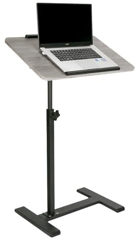 Simcat Beistelltisch Höhenverstellbar 66-106cm Beistelltisch mit Rädern 360 ° Rotatable Stehpult Laptoptisch für Schlafzimmer Wohnzimmer Büro Konferenzraum (Grau)