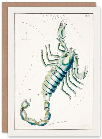 Artery8 Sidney Hall Art Card Astronomical Chart Illustration of Scorpio