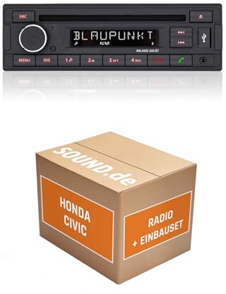 Autoradio Einbaupaket für Blaupunkt Milano 200 BT kompatibel mit Honda Civic 7, Facelift | Bluetooth USB