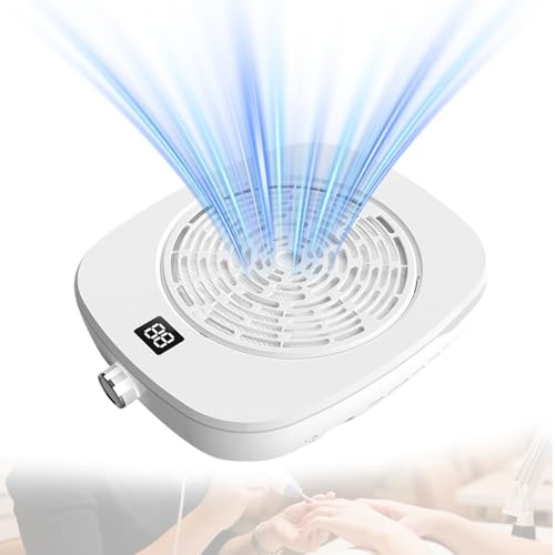 Staubabsaugung Für Nägel, Nagelstaubsauger Mit Filter, Leistungsstark Nagelstaubsauger, Einstellbarer Staubsauger, Professional Nagelsauger Für Maniküre Pediküre Nagelstudio (Weiß)