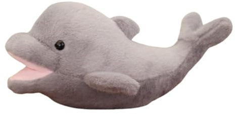 Xiyocadt Plüschtier Delphin, Kuscheltier Delphin, Meerestier Plüschspielzeug, Flauschiger Stofftier zum Spielen & Kuscheln, Weiche Tier Umarmungskissen für Mädchen, Jungen (25 cm,Grau)