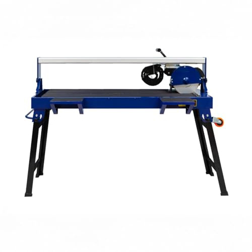 Tagliapiastrelle Professionale Elettrico Taglia Piastrelle Raffreddato ad Acqua Girevole ad Angolo 45° per Lato con 2 lame Diamantate Motore Induzione 1400W 1200mm