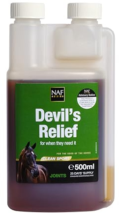 NAF Devil's Relief 500ml – Kräuter‑Gelenkunterstützung für Pferde – Mit Teufelskralle, MSM & natürlichen Antioxidantien – Unterstützt die Beweglichkeit – Ideal für ältere oder aktive Pferde