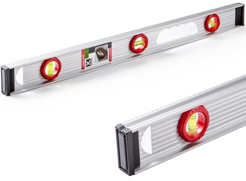 Kapro - 130 Project I-Beam Level - Features V-Groove, Horizontal, Vertical + 45° Vials - Aluminum Frame + Handle + ABS End Caps - 24 Inch