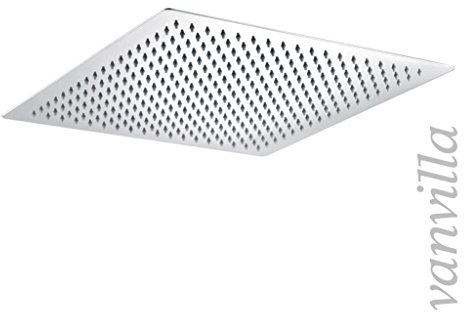 vanvilla Ultra Slim Duschkopf 40cm x 40cm Edelstahl poliert Regenbrause Regendusche PD-S206D
