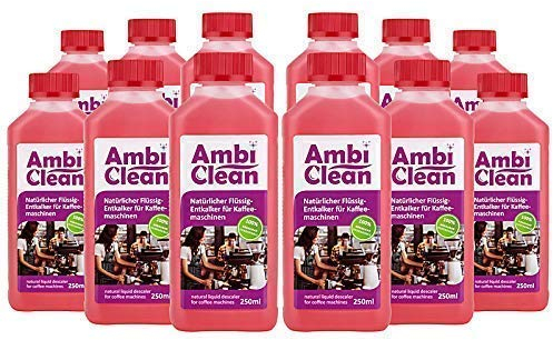 AmbiClean Universal-Entkalker für Kaffeevollautomaten, Kaffee-Maschinen, Wasserkocher etc. | 100% Natürlich | Made in Germany | Für Jura, Siemens, Delonghi, Krups, Melitta, Bosch uvm.| 12 x 250ml