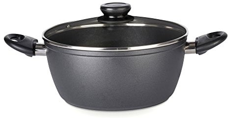 Zinel 4141 Non-Stick Stockpot/Casserole, Cast Aluminum, Black, 24cm