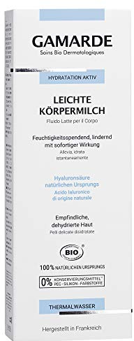 GAMARDE Bio-Kosmetik: Leichte Körpermilch mit Hyaluronsäure, Aloe Vera, Arganöl, Haselnussöl & Bienenwachs I Fettfreie Bodylotion für empfindliche, trockene Haut I Für Männer & Frauen I Vegan I 200 ml