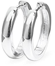 NKlaus Silber Paar echt 925 Sterlingsilber Klapp Creolen Quadratisch gerundet 17mm 1913