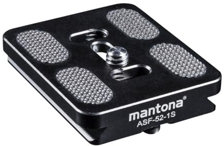 Mantona Schnellwechselplatte für Fortress Kugelkopf Arca Swiss, 52 mm schwarz